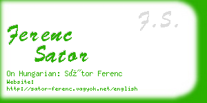 ferenc sator business card